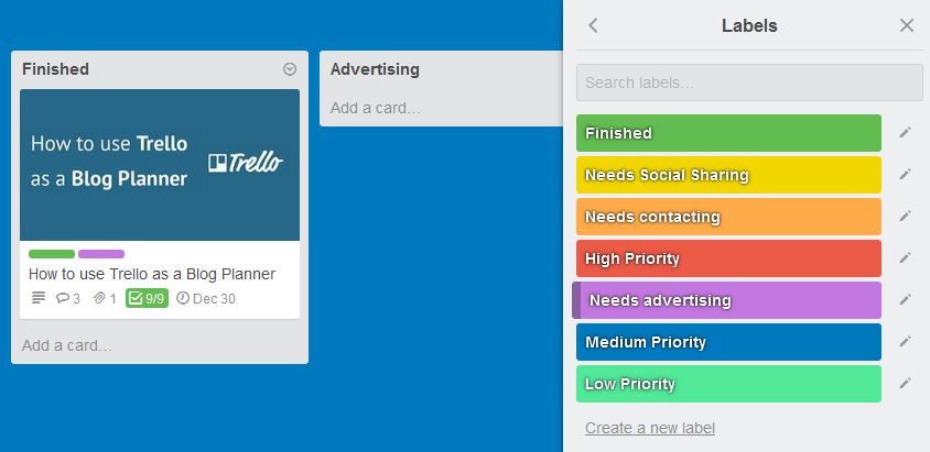 Trello Article with Labels