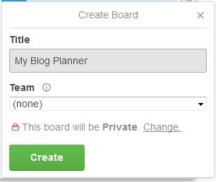 Creating the Trello Board for Blog Planner