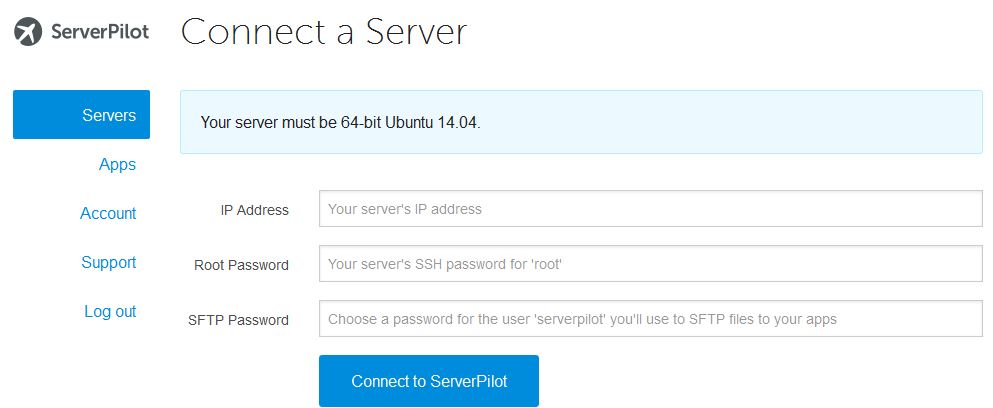 Adding a server to ServerPilot
