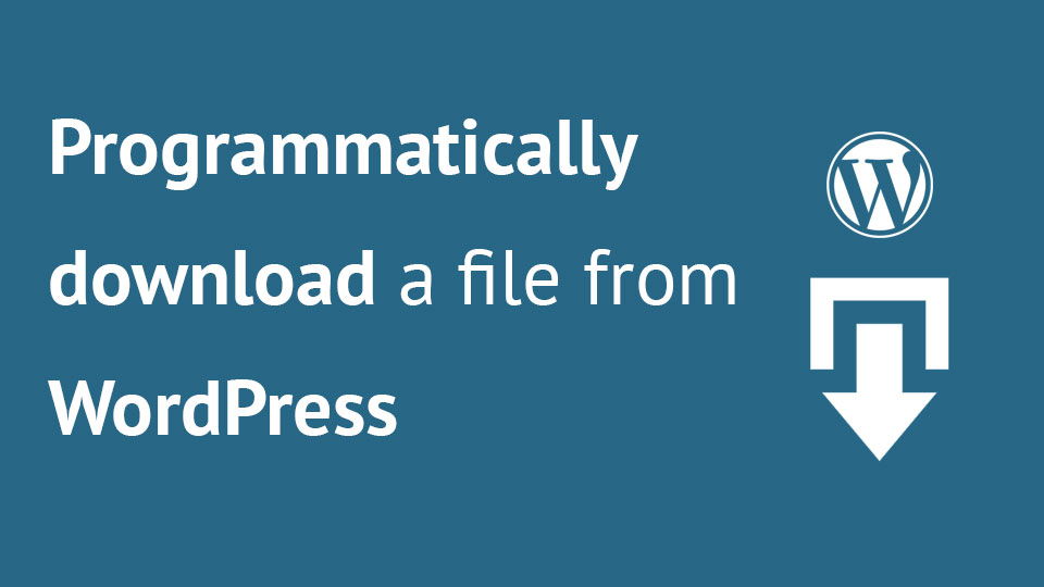 Programmatically Download a File From WordPress