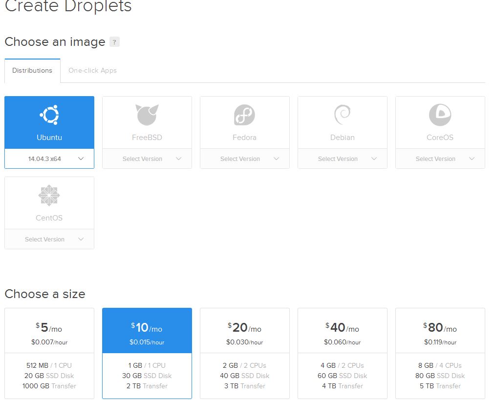 Creating a DigitalOcean Droplet