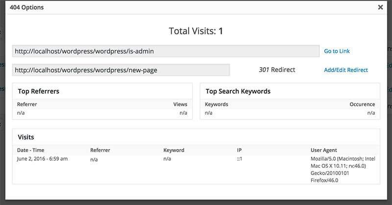 Extended Visit Log information in Forty Four Pro