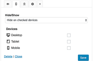 Device Options for Desktop, Tablet & Mobile