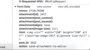 Form Data of AJAX Request